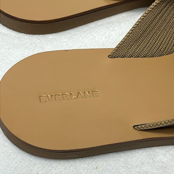Everlane The Day ReKnit Crossover Sandals Tan Womens Size 7.5 Slides Flat NWOB - Picture 5 of 8